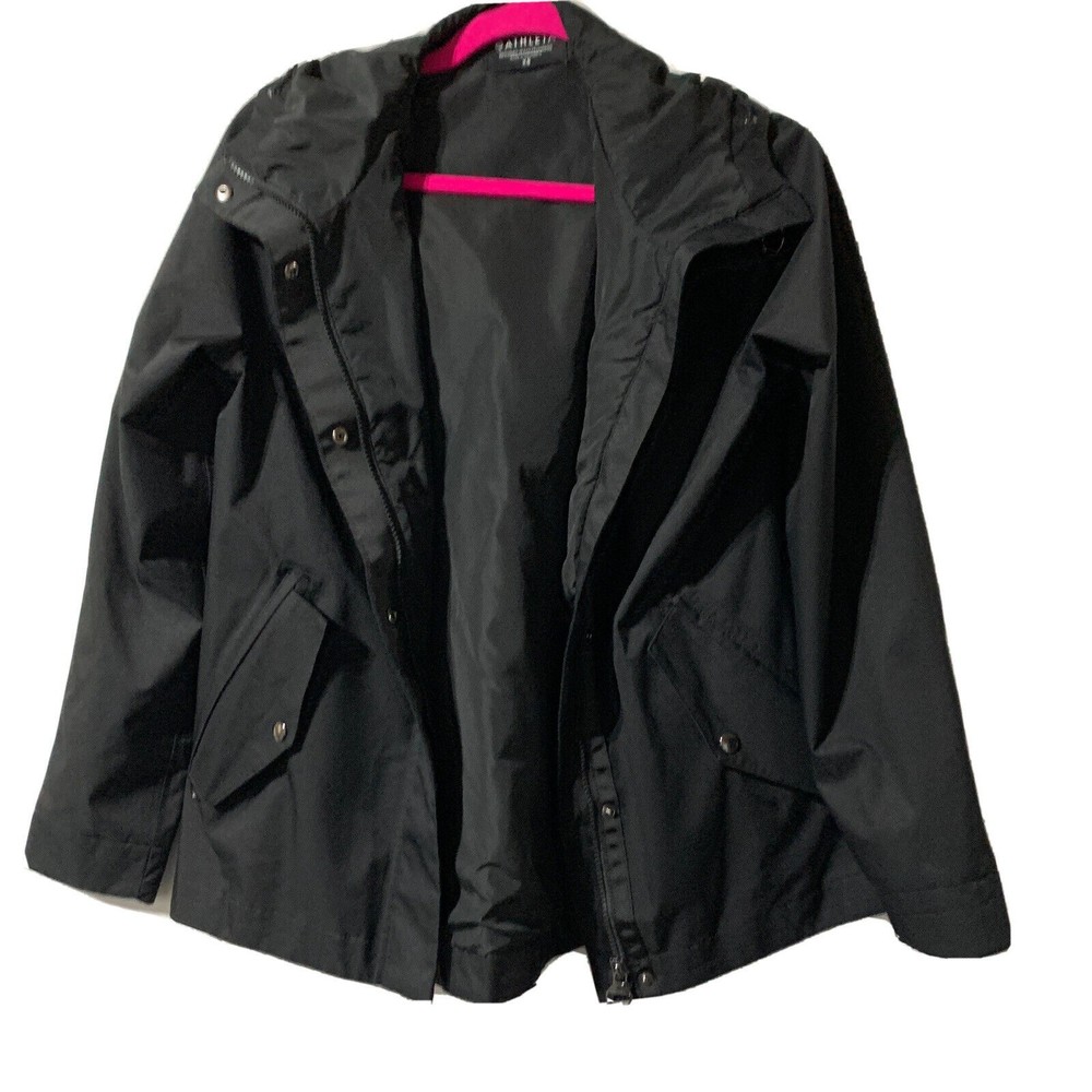 Athleta Sutro Jacket Black Size XS #657492 Hooded Zip Pockets Coated - Picture 9 of 14